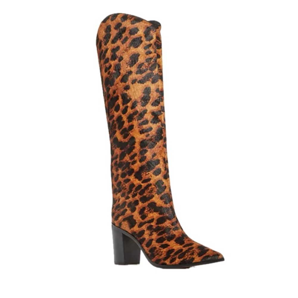 Leopard Print Knee-High Women's Boots